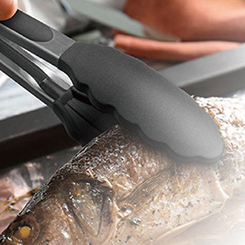 Stainless Steel Silicone Food Clip Easy To Store Safe For Non-Stick Cookware Intimate Triangle Support