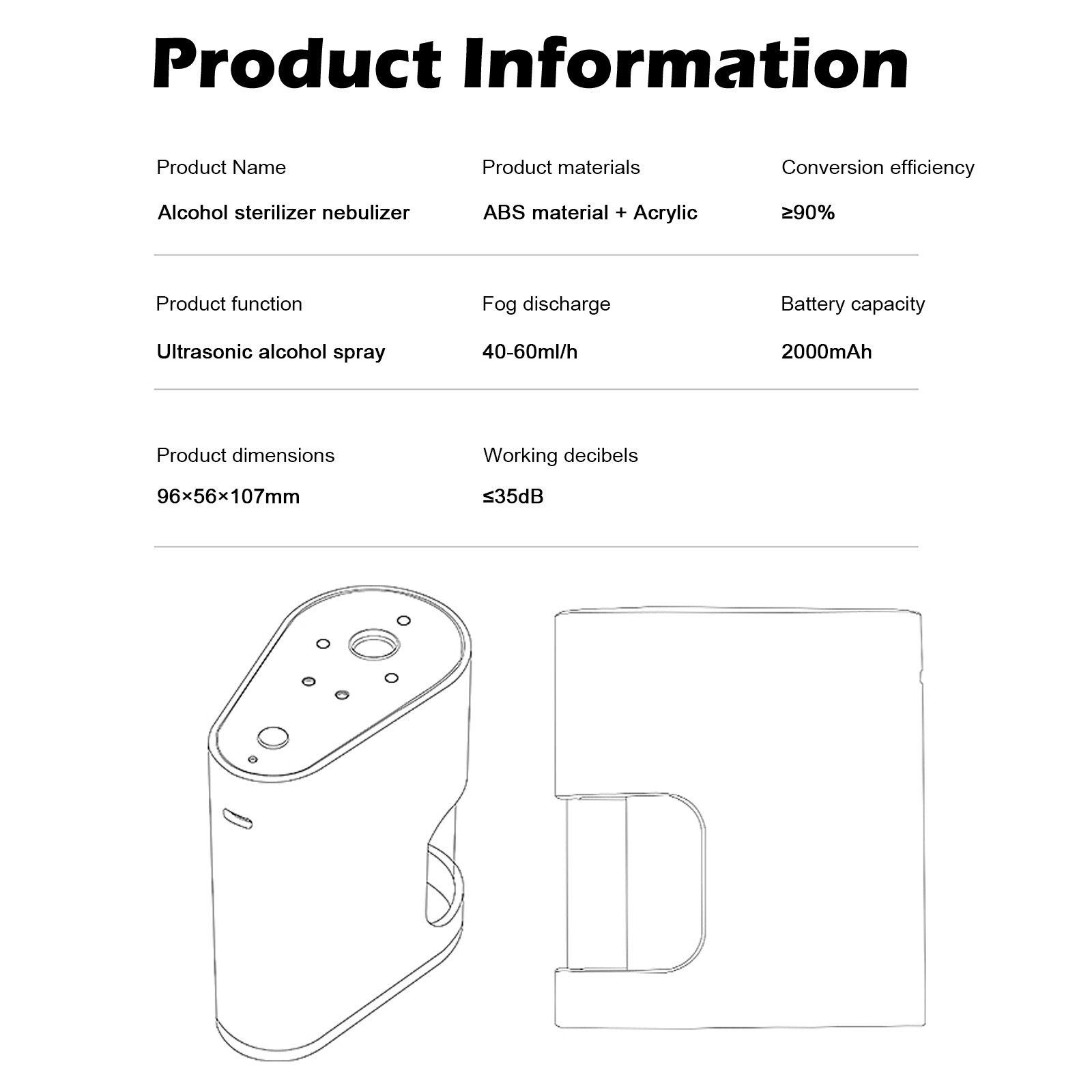 Household Portable Sanitizer Sprayer Machine Nano Mist Sprayer Disinfection Multipurpose Automatic Moisturizing Steamer#g30