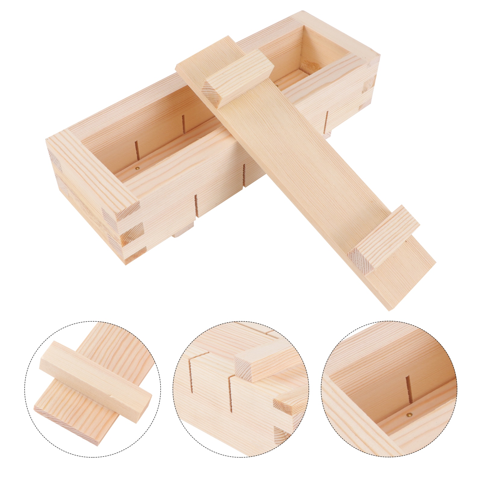Caja de moldes de prensa de Sushi Rectangular de madera, Kit de fabricación de Sushi DIY, moldes de rodillo de arroz, herramientas de fabricación de Sushi de cocina (como se muestra)