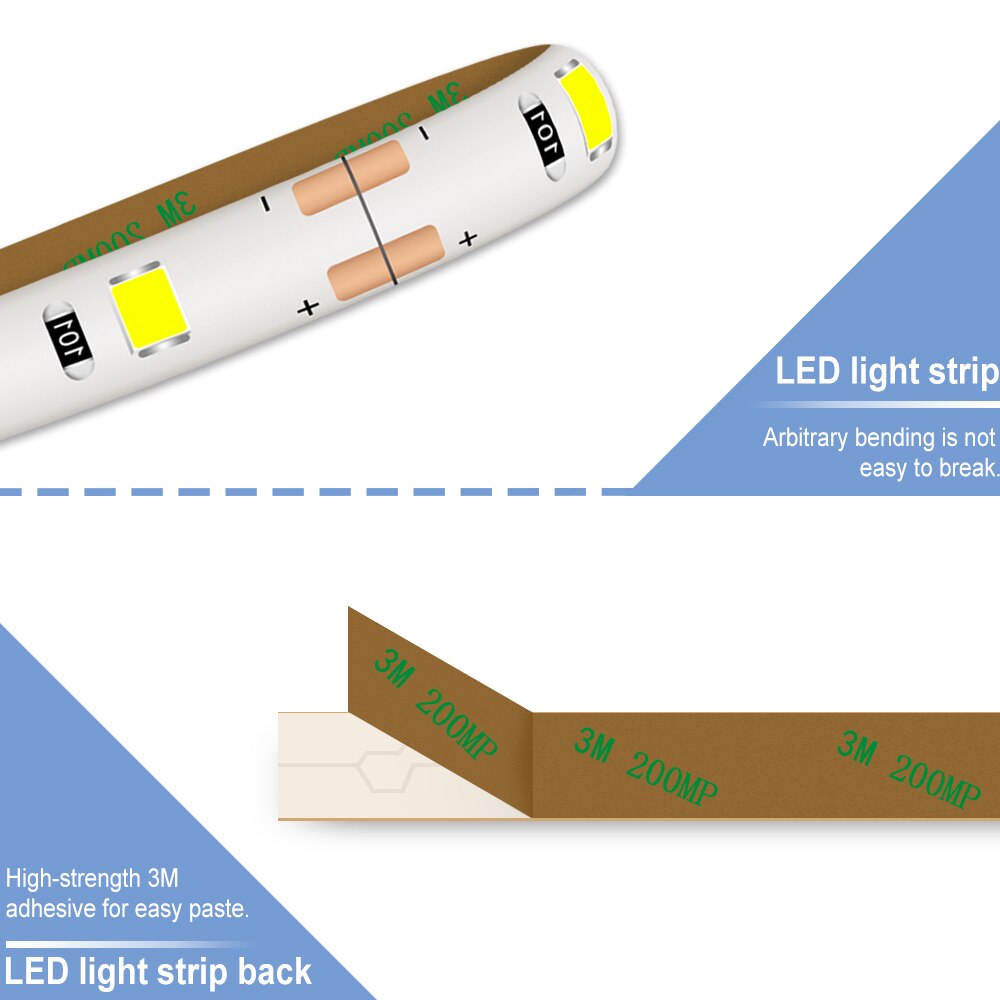 Luz LED para espejo de maquillaje, luces de tocador Hollywood impermeables de 5V, 1M, 2M, 3M, 4M, 5M, para decoración de baño