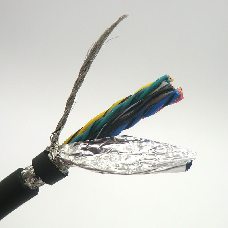 12 core Flexible Shielded Twisted Pair Cable 0.14, 0.2mm² Encoder Cable 26awg 24awg Tinned copper 485 Signal Control Wire 5m