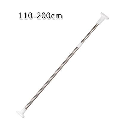 Bathroom Shower Curtain Rod Retractable Straight Poles Stainless Steel Simple Closet Rod: Dark Gray