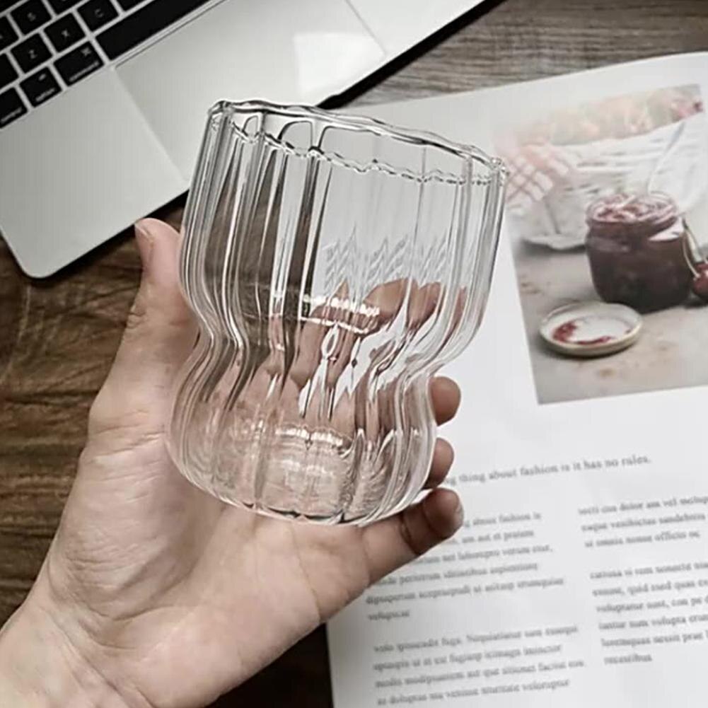 Cute Fat Cups Mug Heat-Resistant Glass Cups Household Transparent Tea Coffee Mug Cup For Breakfast Ice Cream Drinking Milk Juice