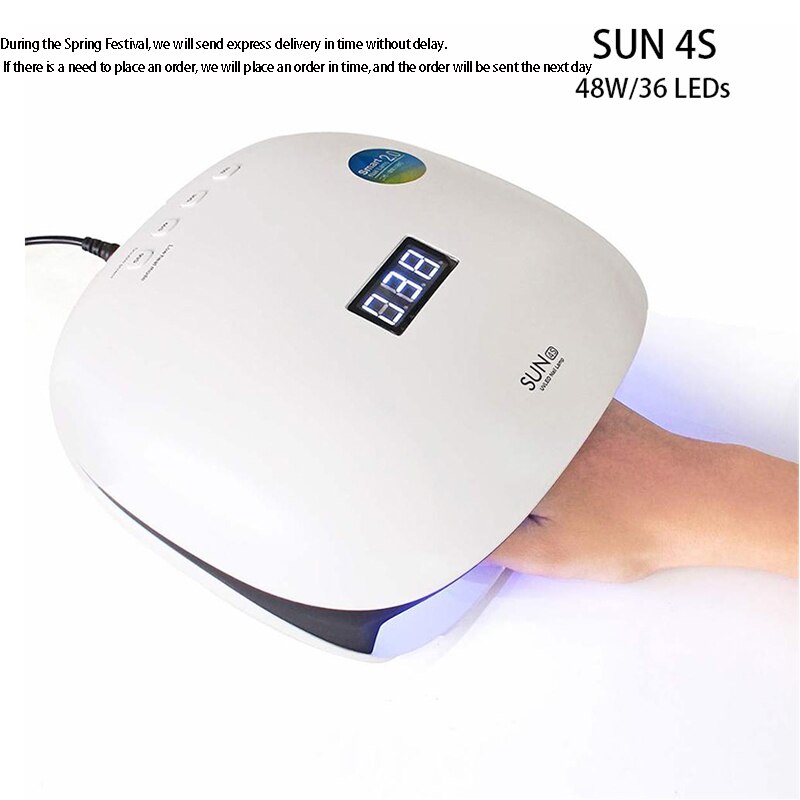 Sun 4s uv led nageltorklampa 48w 36 pärllampa uv-lampa för gelbearbetning lack med smart sensor lcd manikyr lamputrustning: Au