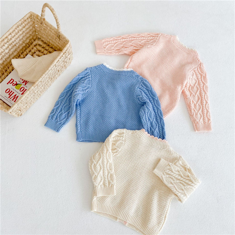 0-3Y Cardigan lavorato a maglia per bambino per ragazza maglione ricamato moda 2022 autunno nuovo 100% cotone abbigliamento per bambini costumi per ragazzi