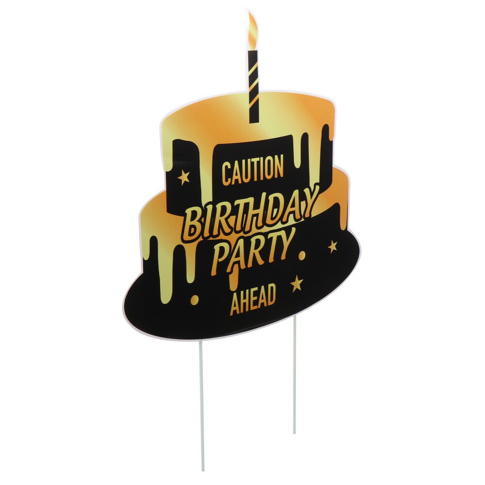 1pc Exquisite Practical Lawn Sign Yard Sign for Birthday Garden Home: Cake