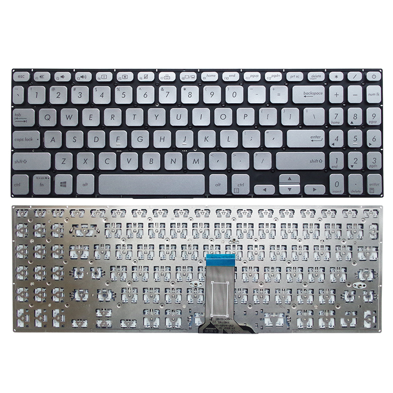 US/UK/RU Backlit Laptop keyboard for ASUS S530 S530U S530F S15 S530UA S530UN S5300 S5300F S5300FN S5300U S5300UN X530 X530M: US Silver NO Backlit