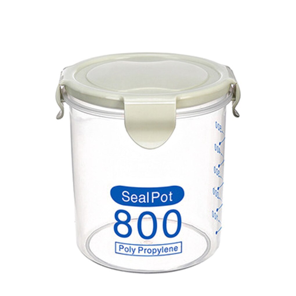 Fenkicyen Buckle PP Sealed Food Container Transparent Cereal Round Storage Jar Holders Kitchen Clear Seasoning Containers: NO.6