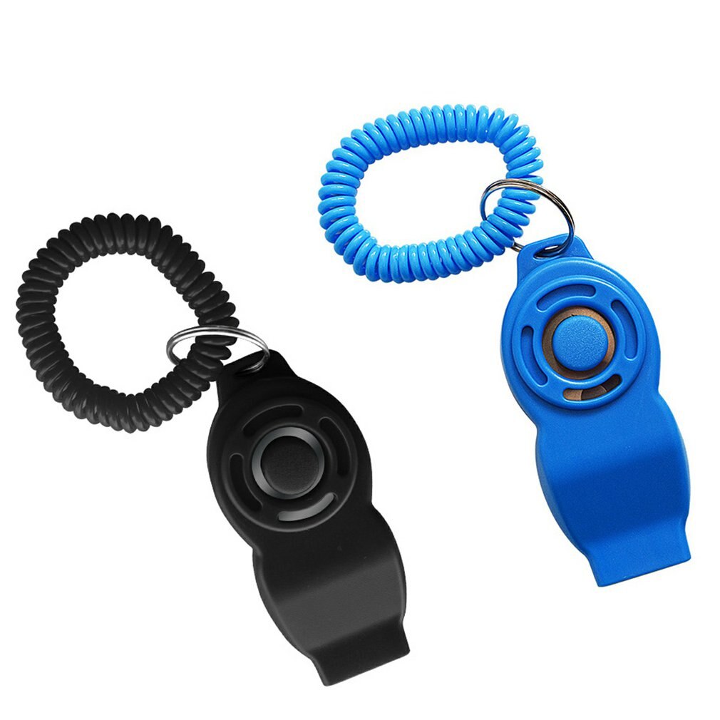 Eight Character Two In One Sound For Dog Training Pressure Whistle Multi-function Knob Pet Rattles Dog Ring Trainer: 2pc black blue