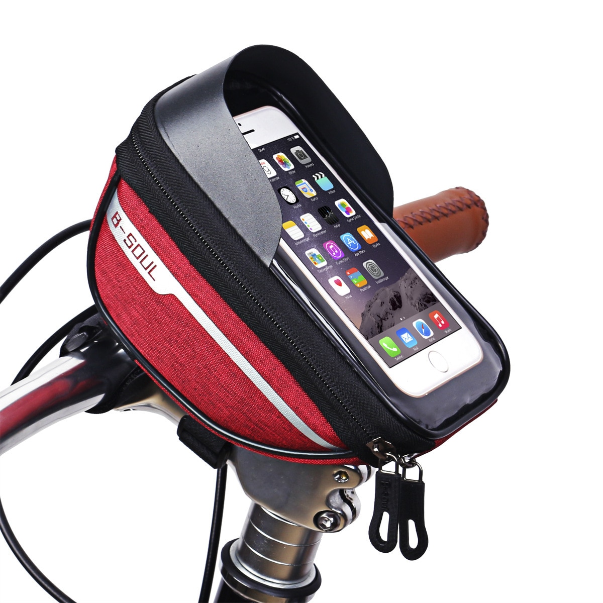 Sacs de vélo avec écran tactile de 6.3 pouces, sacoche de guidon pour téléphone portable, vtt