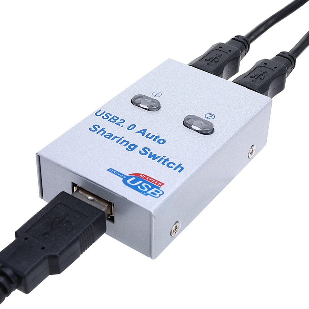 Usb 2.0 Computer Apparaat Printer Delen Pc Scanner Office Elektronische Automatische Switch Hub 2 Port Adapter Doos Metalen Splitter