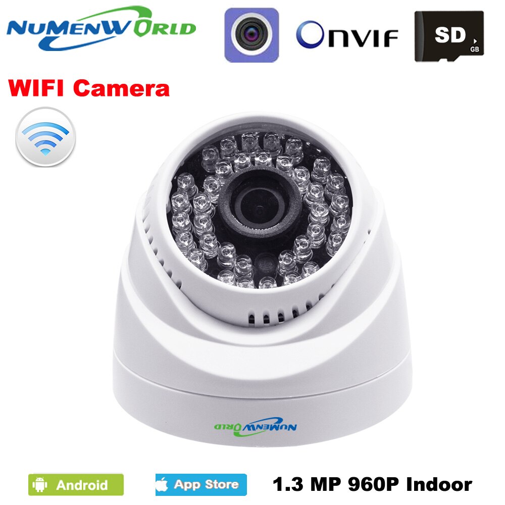 Draadloze IP camera WIFI dome IP cam webcam cctv video camera 960 p indoor thuisgebruik ondersteuning sd-kaart PC mobiele remote view