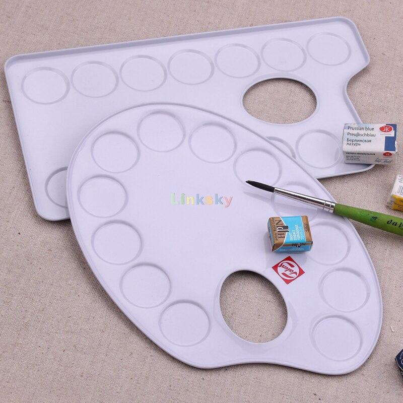 Talens Non-Stick Paint Metallic Palette ,Artist Paint Mixing Tray Palette, Square/Oval Shaped,Easy Clean Art Palette