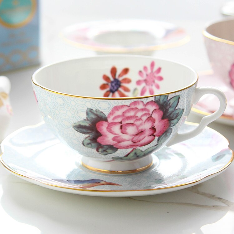 Tasse à thé anglaise de l'après-midi | Tasse de thé en porcelaine, à os céramique rétro pastorale européenne service à thé pour la maison