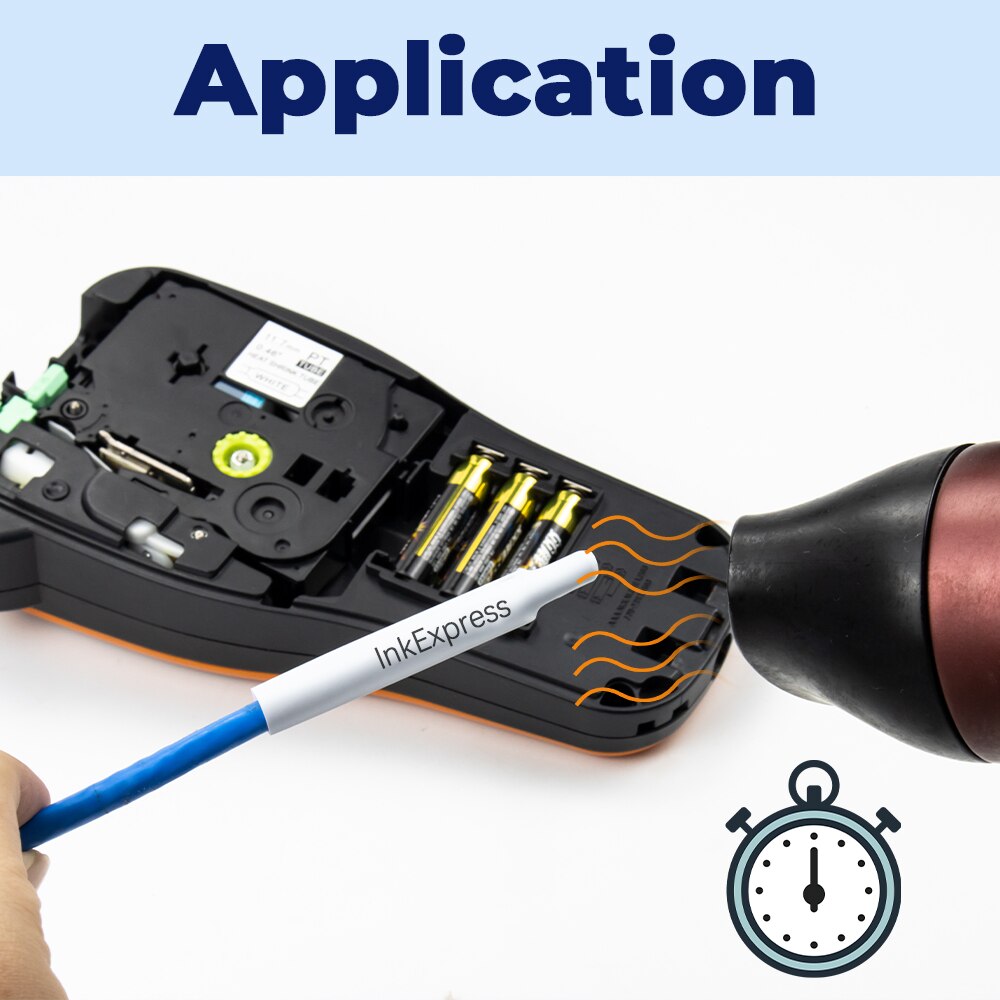 3PK HSe-241 HSe-641 Labels Black on Yellow Heat Shink Tubes Label Tape Black on White HSE Tape For Brother P-touch Label Maker