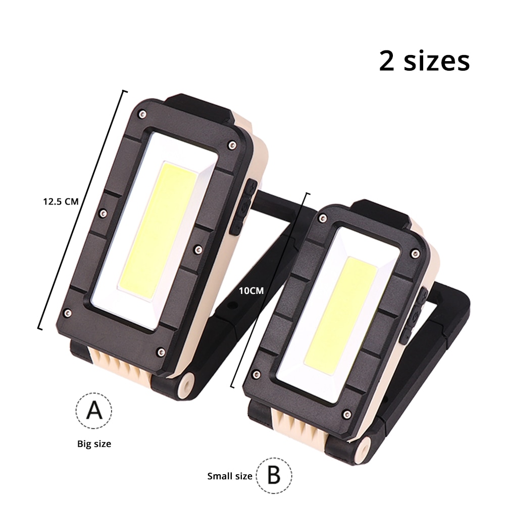 Luz de trabajo COB recargable USB linterna LED portátil Ajuste de 180 grados inferior con magnético adecuado para acampar