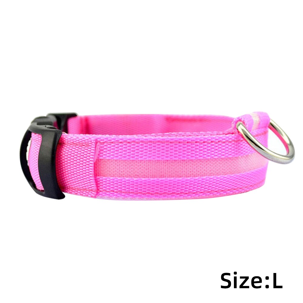 Led collier de chien Anti-perte Accident de voiture éviter collier collier pour chiens chiots chien chats colliers lumineux fournitures pour animaux de compagnie: Rose / M