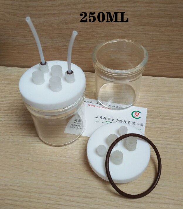 C001 sealed cell, straight five hole sealed cell, three electrode system. Electrochemical electrode.