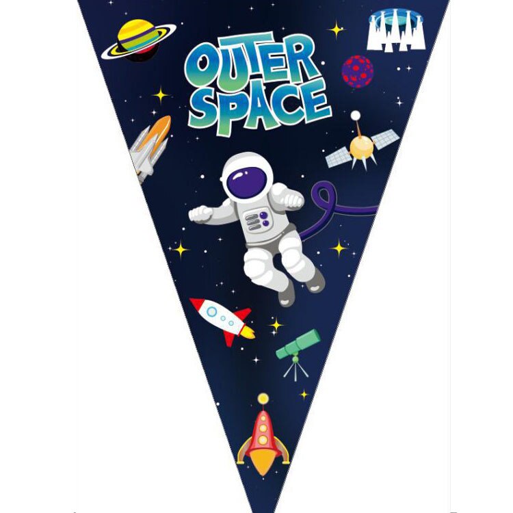 Outer Space Astronaut theme Party Tablecloth Happy Birthday Party Decor for Boys 1st Paper Tray Set Disposable Party Supplies