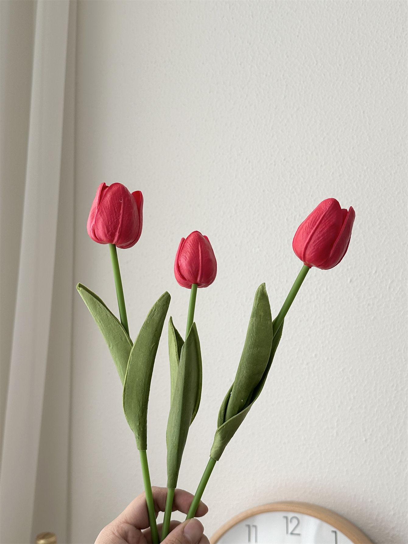 Tulip imitation flower home decoration decoration floral art bedroom decoration immortal bouquet: Red