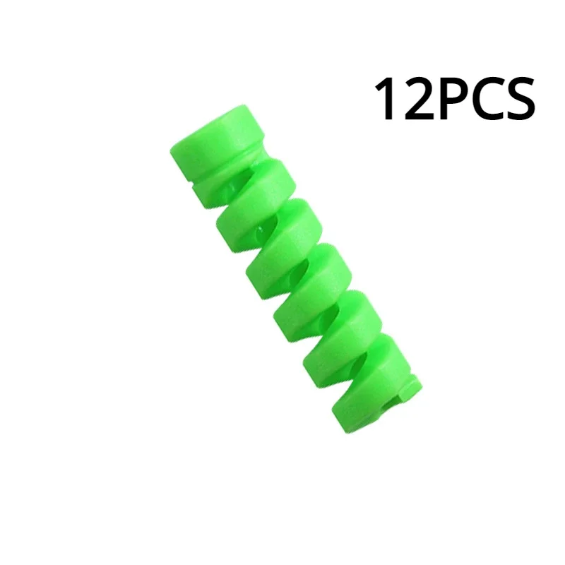 Protector de Cable Universal de silicona para Cable de datos, enrollador en espiral, organizador de Cable, cubierta para Cable de cargador USB de Iphone, 12 Uds.: Verde