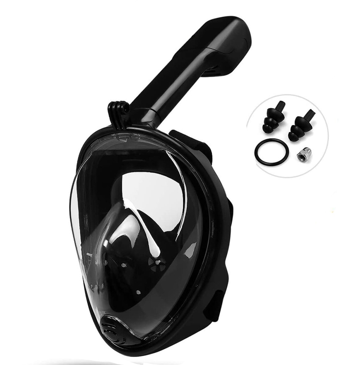 Underwater Scuba Snorkeling Anti Fog Mask Set Diving Full Face Respiratory Masks Safe and Waterproof Swimming Equipment: Black / L/XL