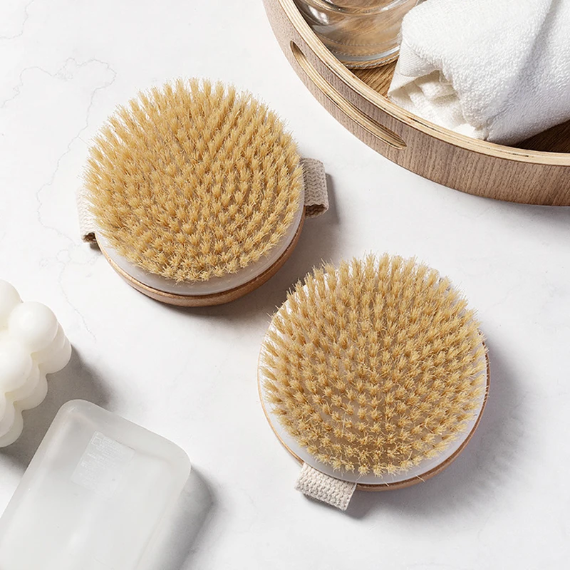 Holzbad bürste natürliche Holz Sisal Pflanzen faser bürste Peeling und Förderung der Durchblutung Körper Massage bürste