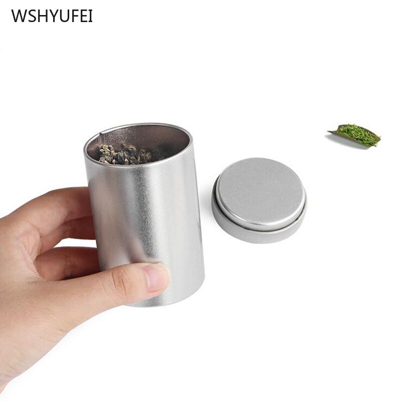 Portable stainless steel tea caddy with lids sealed storage tank travel Tea Boxes tea jar coffee Powder canister spice organizer