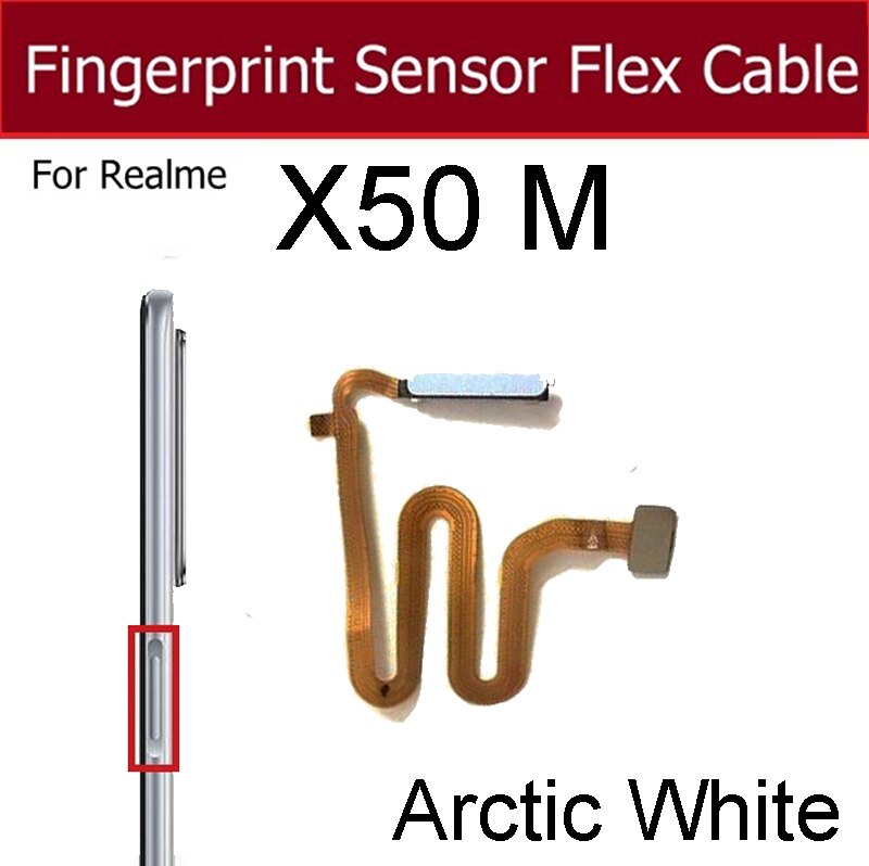 Fingerabdruck Sensor Heimat Taste Schlüssel berühren Ich würde biegen Kabel Für OPPO Realme X50 Meister X50M X50T X Lite X3 Super Zoomen Ersatzteile: X50M Weiß