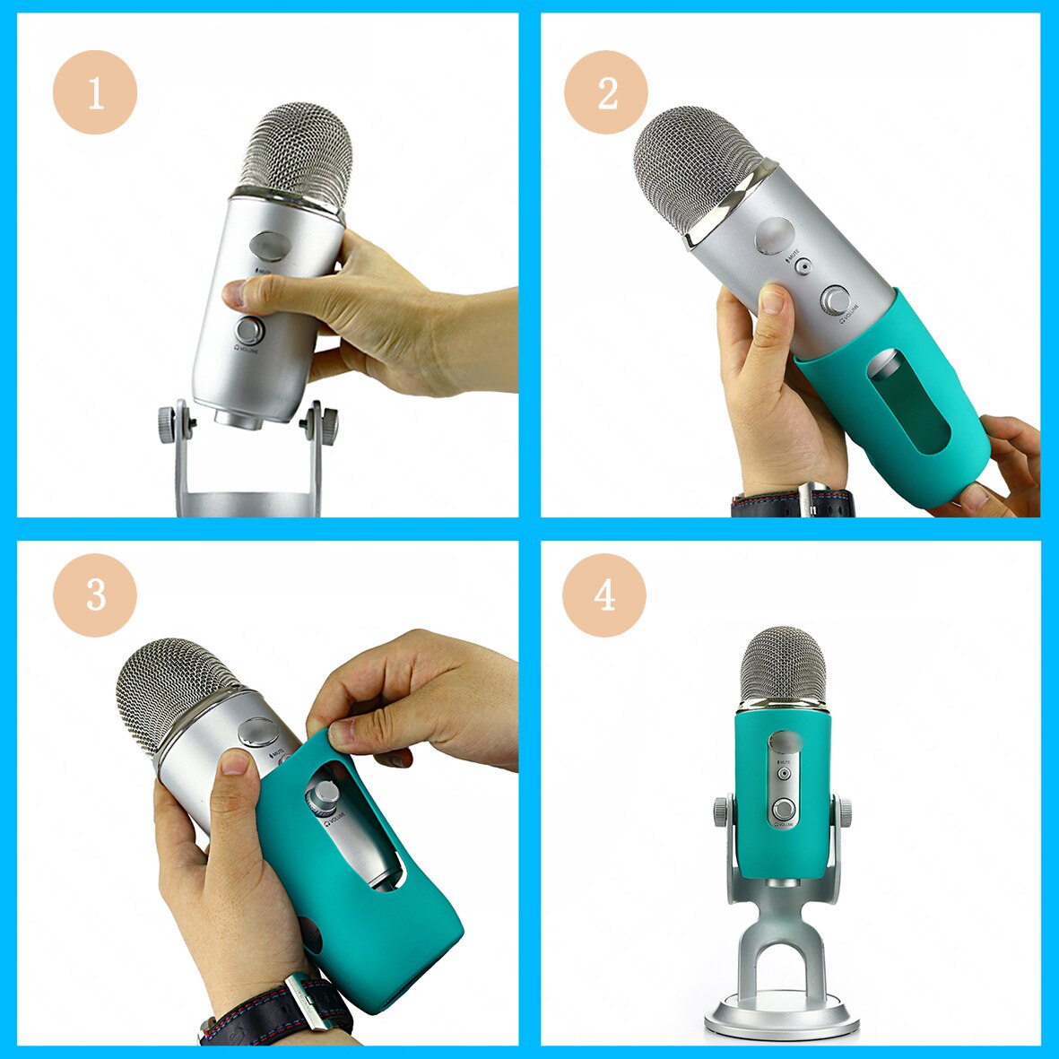 Silicagel protector biedt voor Blauw Yeti microfoon cover Zachte siliconen cover bescherm voor Blauw Yeti pro mic voorruit deel