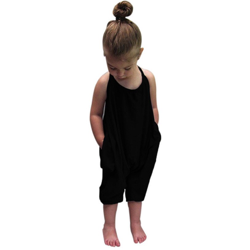 Delle ragazze del pagliaccetto Tute e Tute da Palestra Cinghie del bambino Senza Maniche bambino del bambino delle ragazze dei vestiti di estate C0419