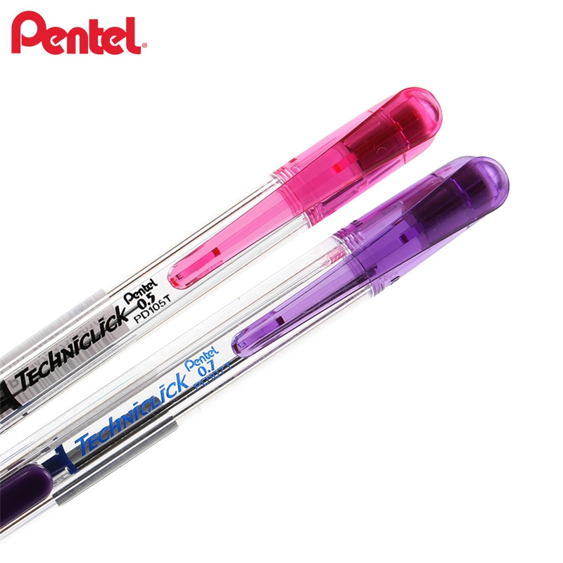 1pc Pentel Pd105T 107T Techniclick Mechanical Pencils 0.5/0.7mm Side Click Stationery Office School Writing Supplies Multi-color