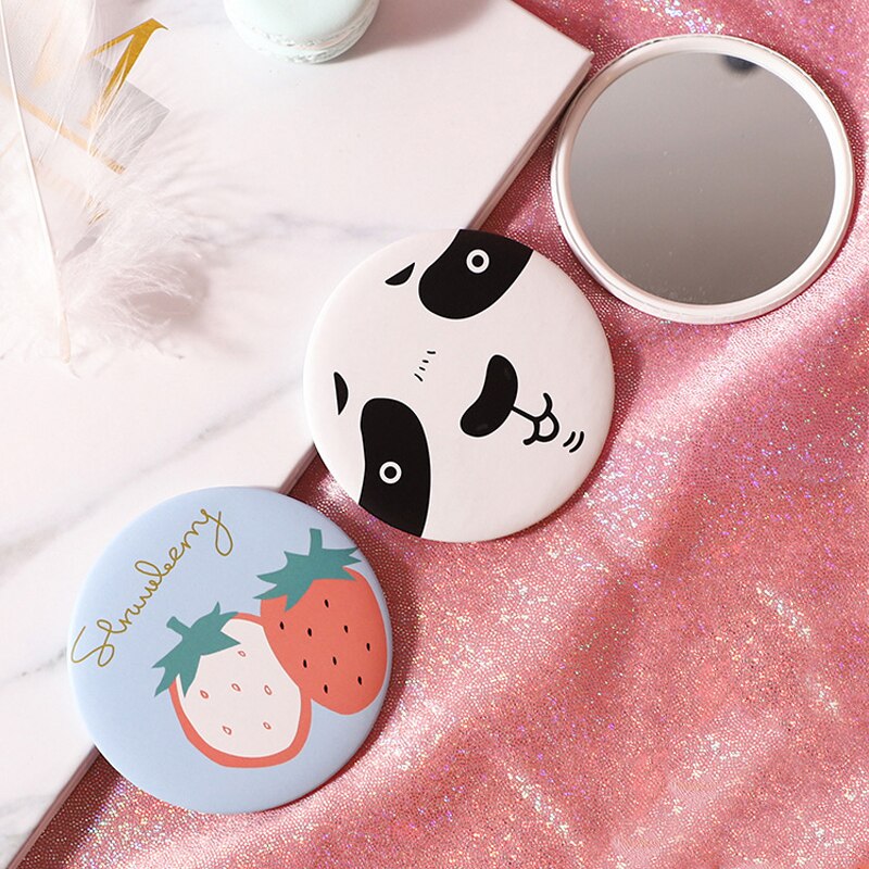 Portable Makeup Mirror Hand Mirror Mini Round Pocket Mirror Makeup Vanity Mirror Cosmetic Tool Travel Accessories