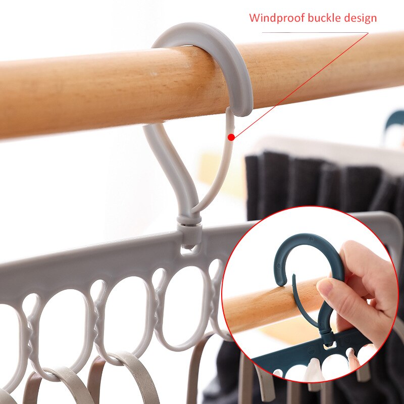 9-hole Clothes Hanger Magic Multi-port Support Hangers Clothes Drying Rack Multifunction Plastic Clothes Hangers Storage Hangers