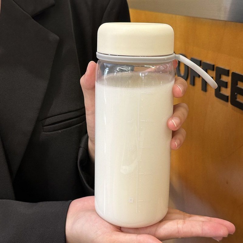 Przezroczysty plastikowy kubek 400/600 ml Przezroczyste, szczelne butelki na mleko i wodę Przenośna, pyłoszczelna butelka na wodę robić picia Sok: Ciemny khaki