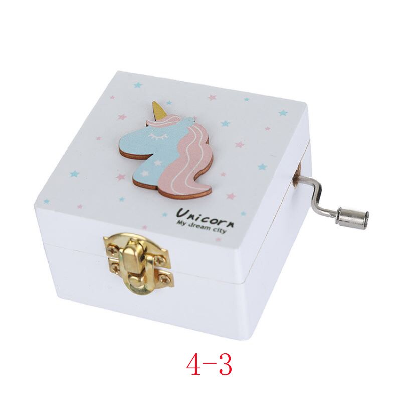 Caja Musical de madera para niños y niñas, 10 Uds., caja de de recuerdo de cumpleaños: music box 4-3