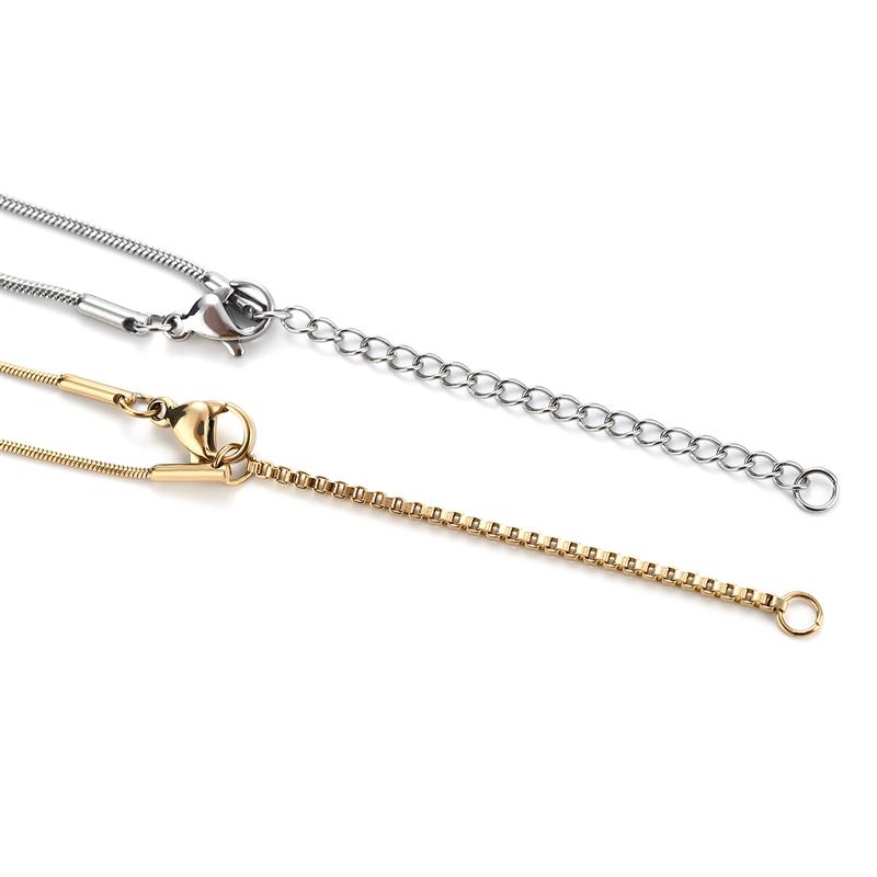 10 Uds. De cadena de extensión soldada de acero inoxidable de 3cm/5cm, collar dorado, extensor de pulsera, cadenas de cola para suministros de joyería DIY