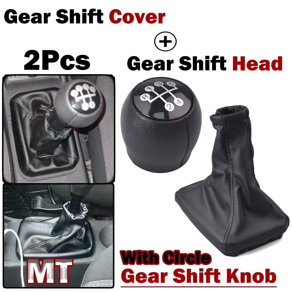 Passend für OPEL CORSA C (01-06) TIGRA B (04-12) COMBO C(01-11) Auto MT 5-Gang-Schaltknauf mit Gamasche, Kofferraumabdeckung, Handbremsengehäuse: WHITE
