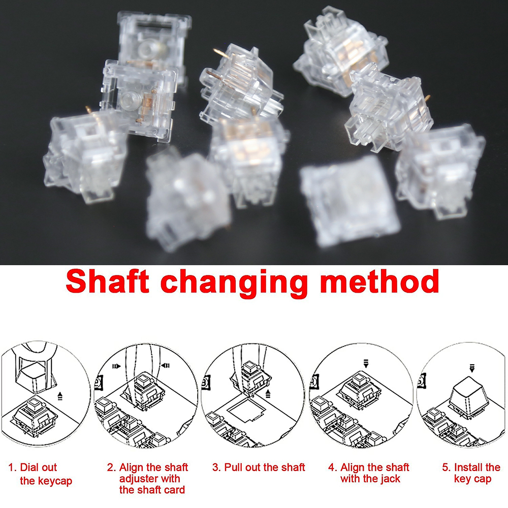 Outemu Transparent Mechanical Keyboard Switches Linear MX Switches 45/65gf 3pin RGB Game Switches for White Shaft