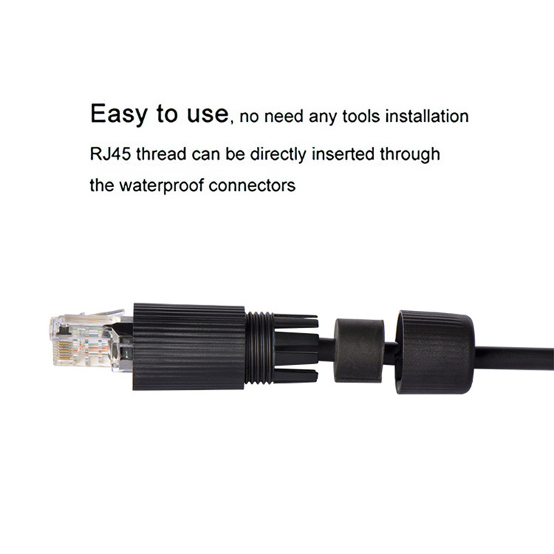 RJ45 Ethernet Waterproof Connector Network Cable POE Extension Cat5e Double head Outdoor Lan Coupler Adapter Female