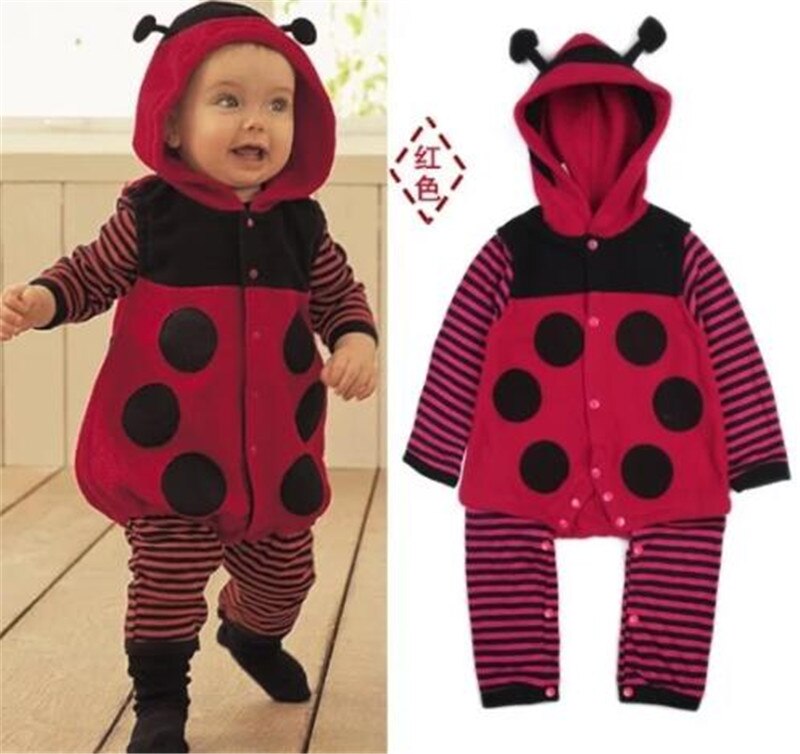 Baby Romper Bee Lieveheersbeestje Jumpsuit Peuter Leuke Jongens Meisjes Kleding Pak: Rood / 3M
