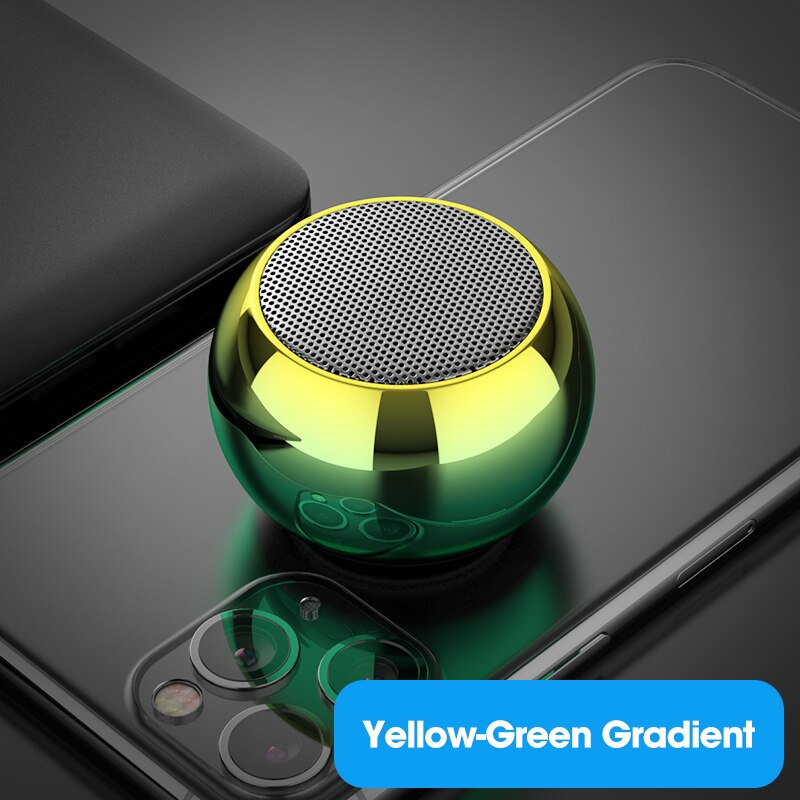Home Theater Subwoofer Mini Bluetooth Portable Speakers True Wireless Powerful Bass Stereo Sound Speaker Columns Not Sound bar: yellow green