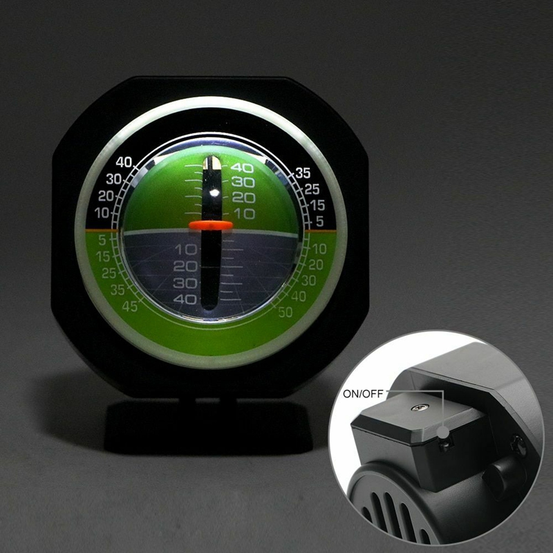 Inclinometer Level,Compass Luminous LED Car Inclinometer Gradient Balancer Angle Slope Meter Balancer Measure Equipment