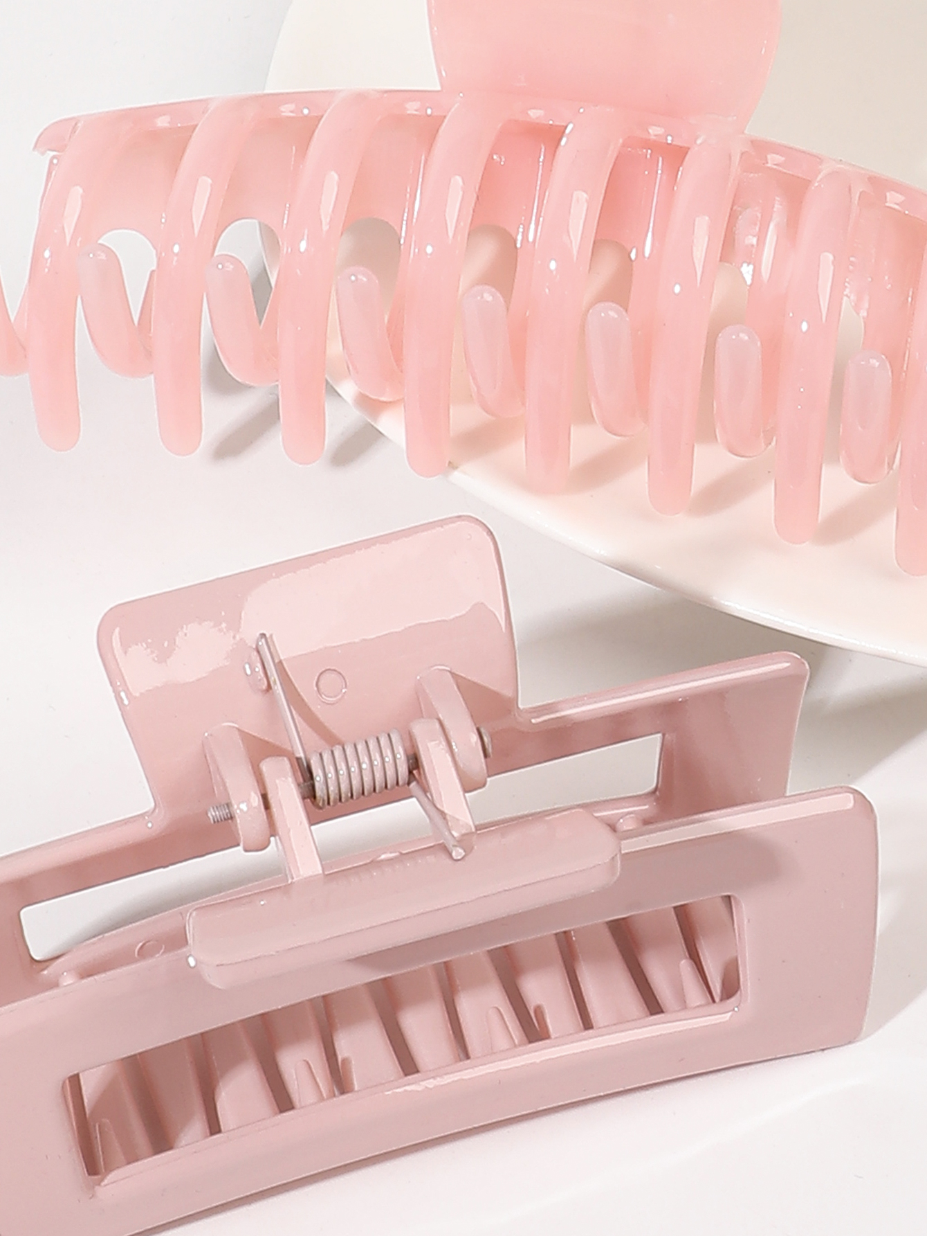 4 pçs cores rosa grampos de garra de cabelo acessórios com multi-estilos, clipes de garra de flor para cabelo grosso, grampos de cabelo para mulher antiderrapante
