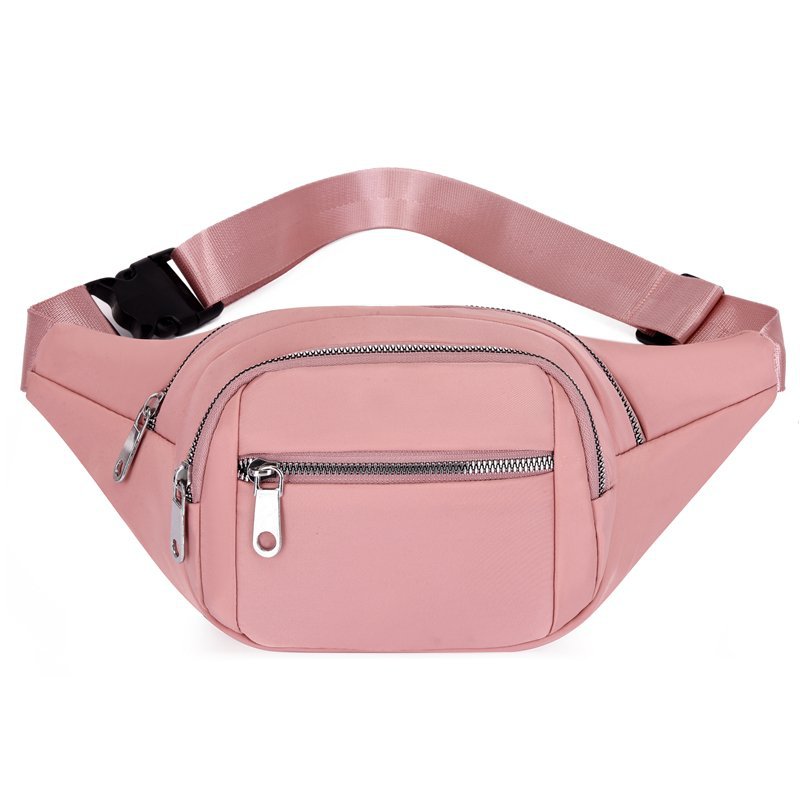 Weibliche Taille Tasche Süssigkeit Farbe Mehrzweck Große Kapazität Brust Pack Multi Reißverschlüsse lässig draussen Fitness Fitnessstudio Pum Tasche: Rosa