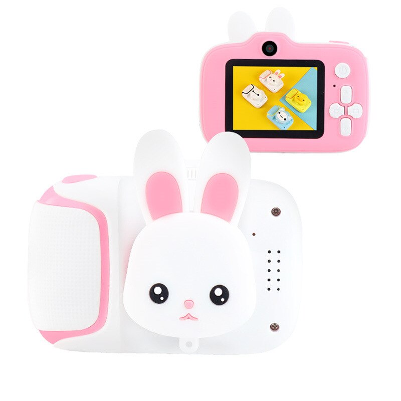 Child Camera Digital Camera Birthday For Children 2.0 inch Display Screen Cartoon Cute Photo Video Camera For Kids: White Pink / 32G