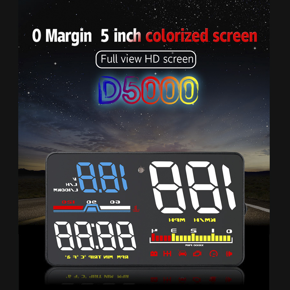 Pantalla HUD para parabrisas, proyector de pantalla frontal de coche, velocímetro, alarma de seguridad Digital, herramienta de diagnóstico OBD2