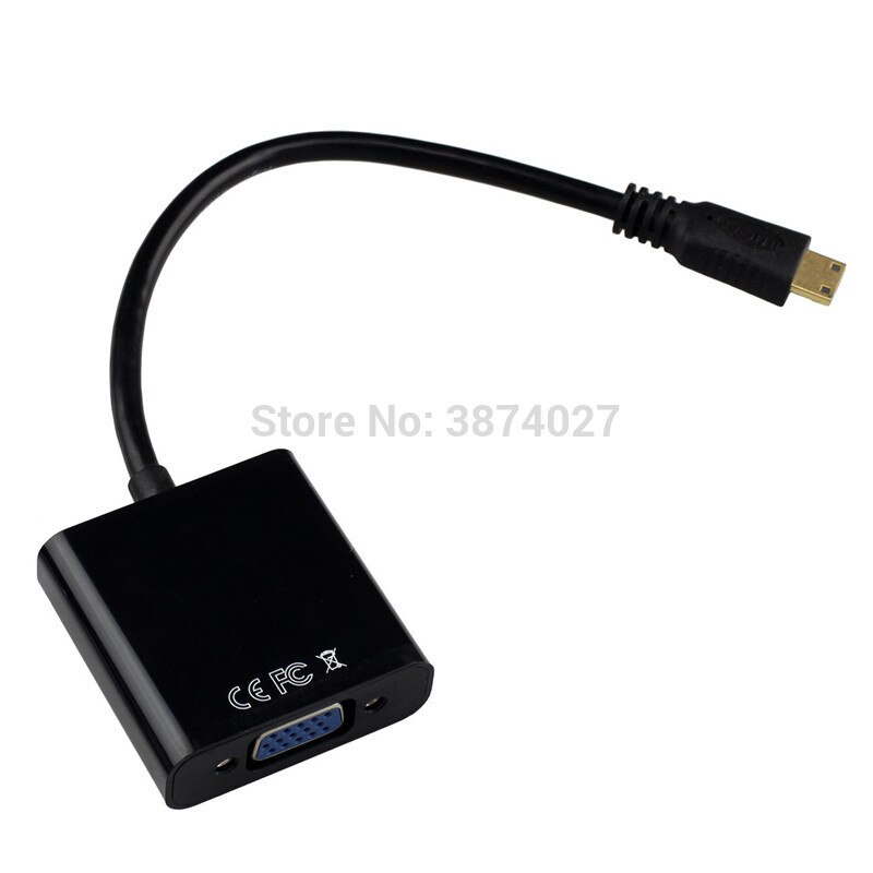 MINI HDMI a VGA, MINI convertidor de HDMI a VGA chapado en oro de alta velocidad 1080P, adaptador macho a hembra para cámara HDTV