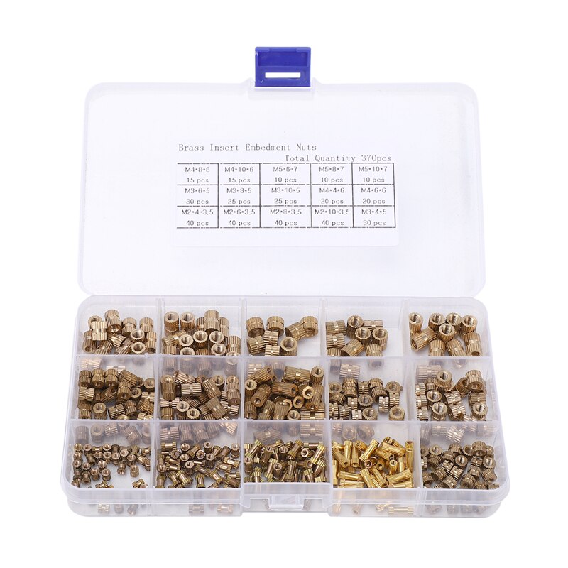 Beste 370Stck M2 M3 M4 M5 Weibliche Gewinde Rändel Durcheinander Gewinde Einsatz Einbettung murmeln Sortiment Bausatz für 3D Druck: Ursprünglich Titel