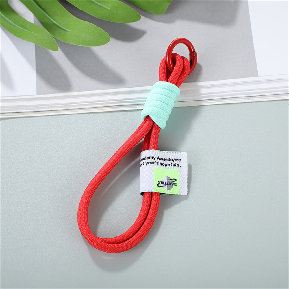 Llaveros con cordón tejido , llaveros de cuerda trenzada antipérdida coloridos, llavero de coche, mochila, accesorios colgantes,: Negro